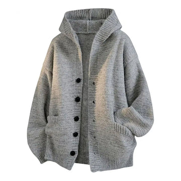 Riolio American-style autumn/winter streetwear unisex trendy hooded knit sweaters for couples with loose-fit retro Harajuku casual tops